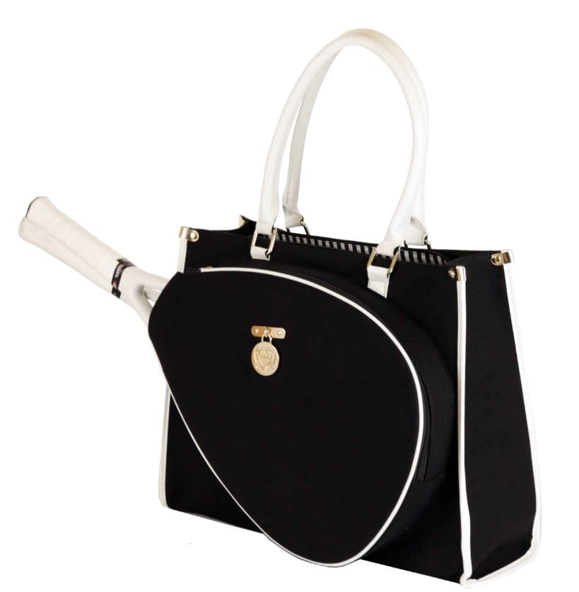 Court Couture Vintage Karisa Black Canvas Tennis Tote